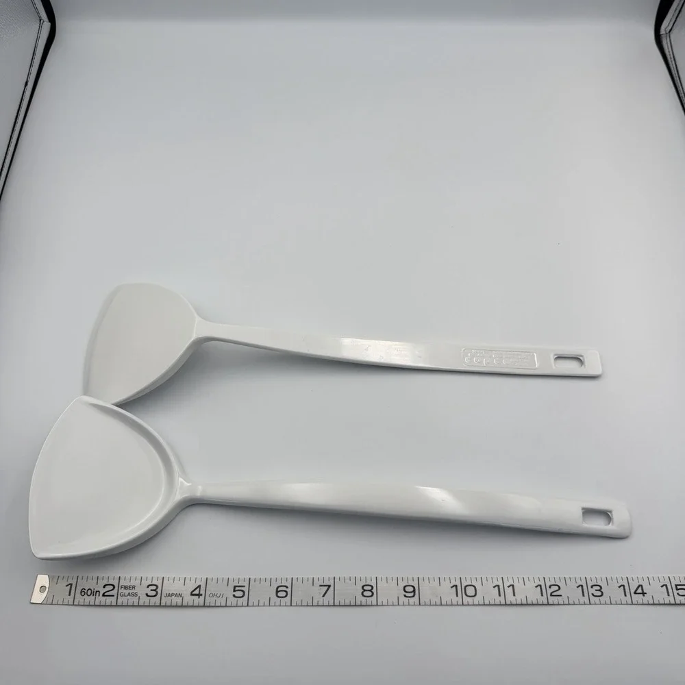 (2) Vintage COPCO Spatula Wok Turner Flipper White Melamine 2530-55